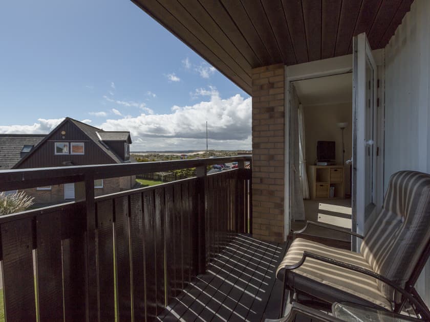 Balcony with view out towards the beach | Bayview, Beadnell