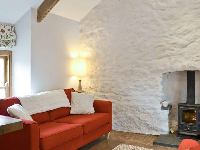 Cosy lounge area with wood burner | The Vestry - Bwlchgwynt, near Whitland