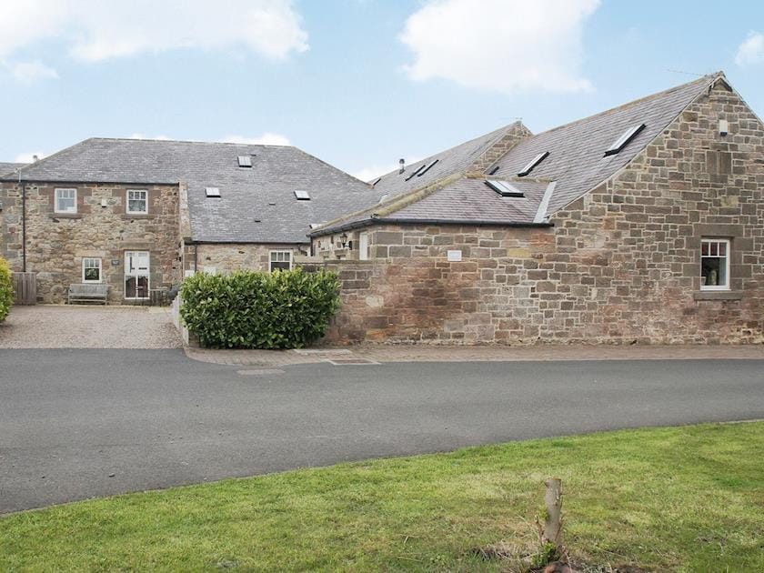 The view out the front of the property of the adjacent former farm buildings | West Crook, Tughall Steads, near Beadnell