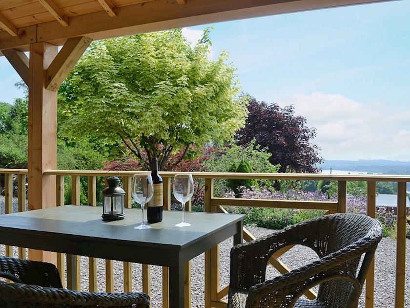 Admire the view over Loch Lomond from the terrace | The Mews - Lakeview Cottages at Mondhui, Port of Menteith