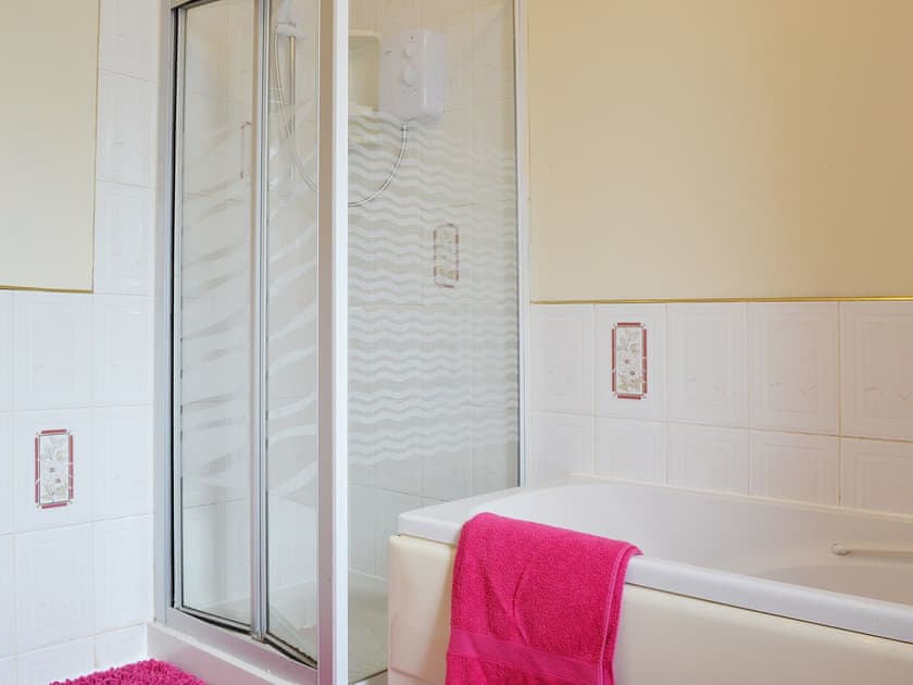 Family bathroom with separate shower cubicle | Ty Coch Cottage, Near Aberaeron