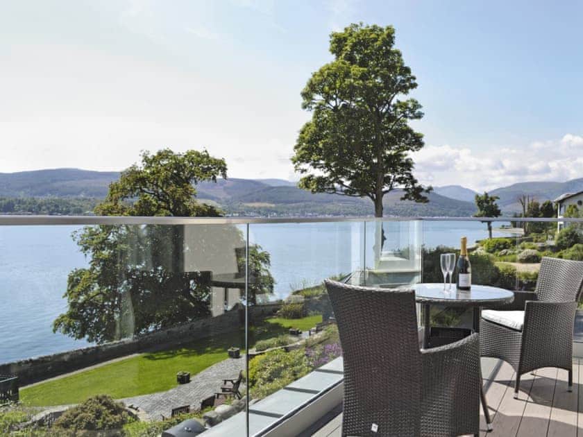Balcony with fantastic views over Holy Loch | Baileyfield, Strone, near Dunoon