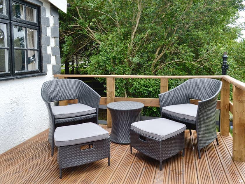 Outdoor furniture on decked balcony/terrace | Y Bwthyn, Bala