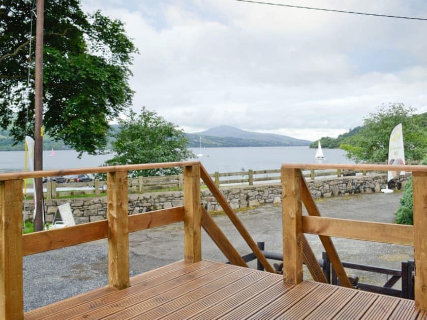 View of lake from terrace | Y Bwthyn, Bala