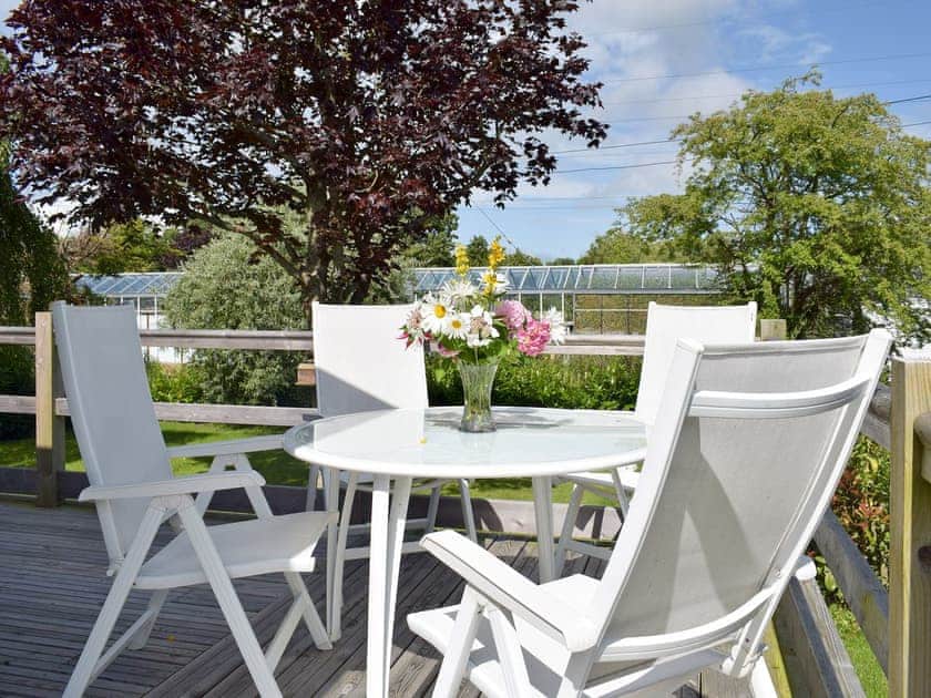 Sitting out area | Grange Farm Holiday’s - Red Squirrel Lodge - Grange Farm Holidays, Wootton, near Ryde