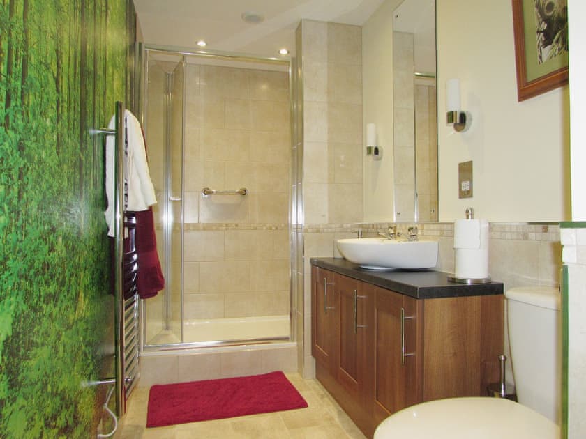 Well decorated shower room with heated towel rail | Sedge Lodge - Wood Fen Lodges, Little Downham, near Ely