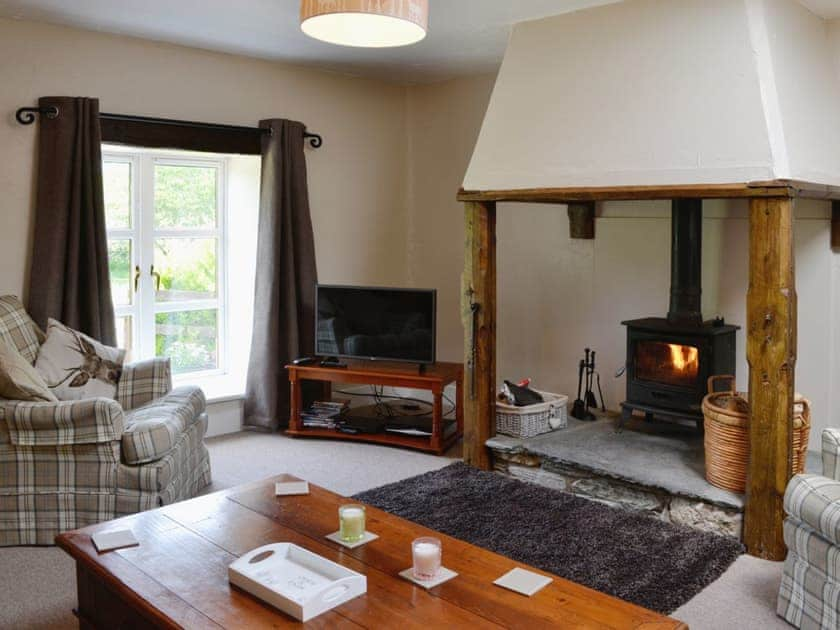 Charming living room with wood burner | Woodside Cottage, Nether Bellandy, Glenrinnes, near Keith