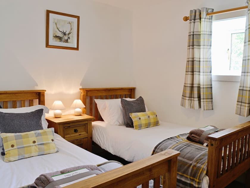 Charming twin bedded room | Woodside Cottage, Nether Bellandy, Glenrinnes, near Keith