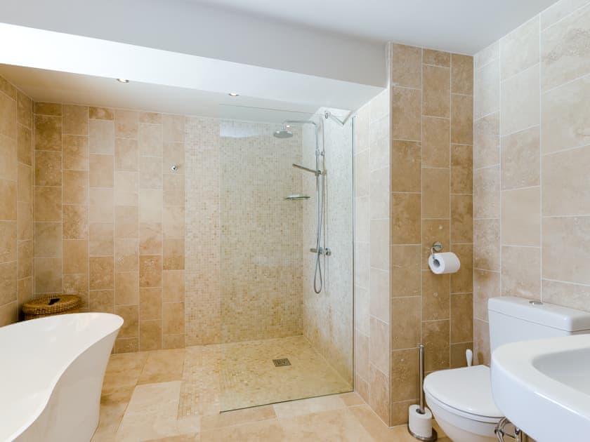 Contemporary Bathroom/wet room | Woodpecker Loft - Millfields Farm, near Carsington