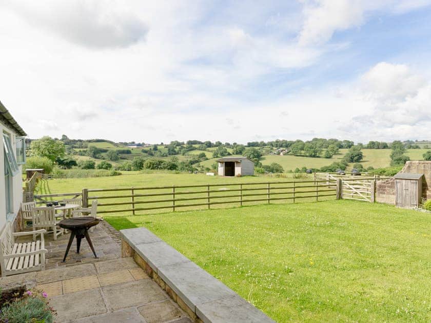 Garden with stunning surrounding countryside | Barn Owl Lodge - Millfields Farm, near Carsington