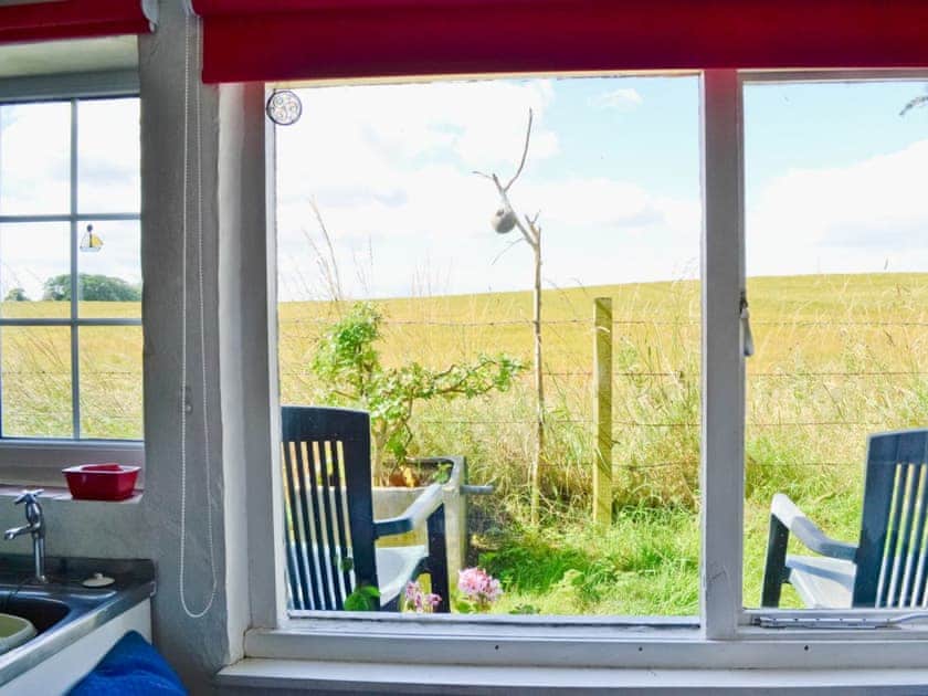 The view from the sun room over the fields | The Cottage, St. Cyrus, Montrose