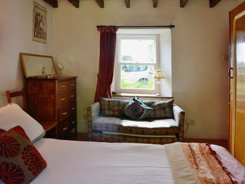 Romantic double bedroom with beamed ceiling | The Cottage, St. Cyrus, Montrose