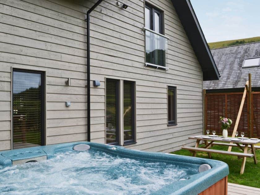 Hot tub | Lodge 3 - Mill Race Lodges, Llangunllo, near Knighton