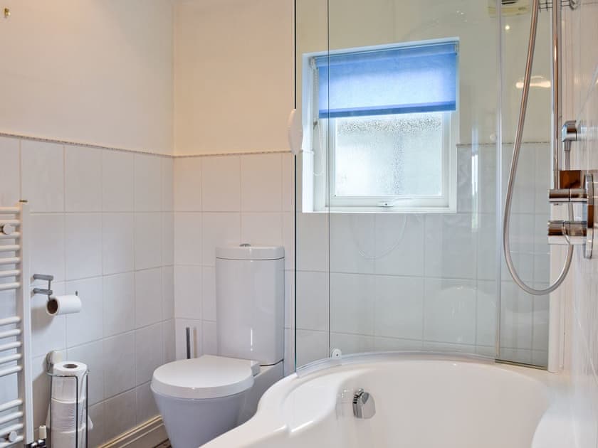 Family bathroom with shower over bath | Swallows Nest, Hebden, near Grassington