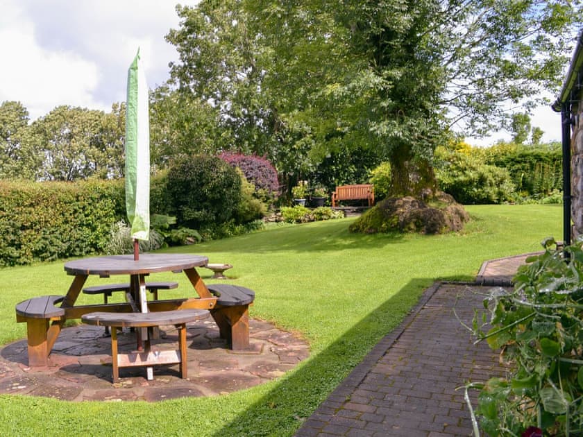 Outdoor furniture in garden at rear of property | Red Syke, Troutbeck, near Keswick