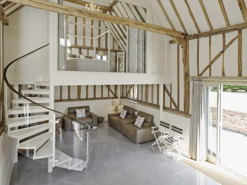 Impressive open plan living space with original beams | Tatters Barn, Coggeshall, near Braintree