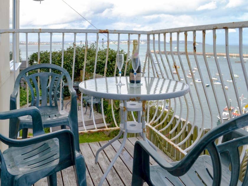 Balcony with sea views | Cliff Cottage, Brixham