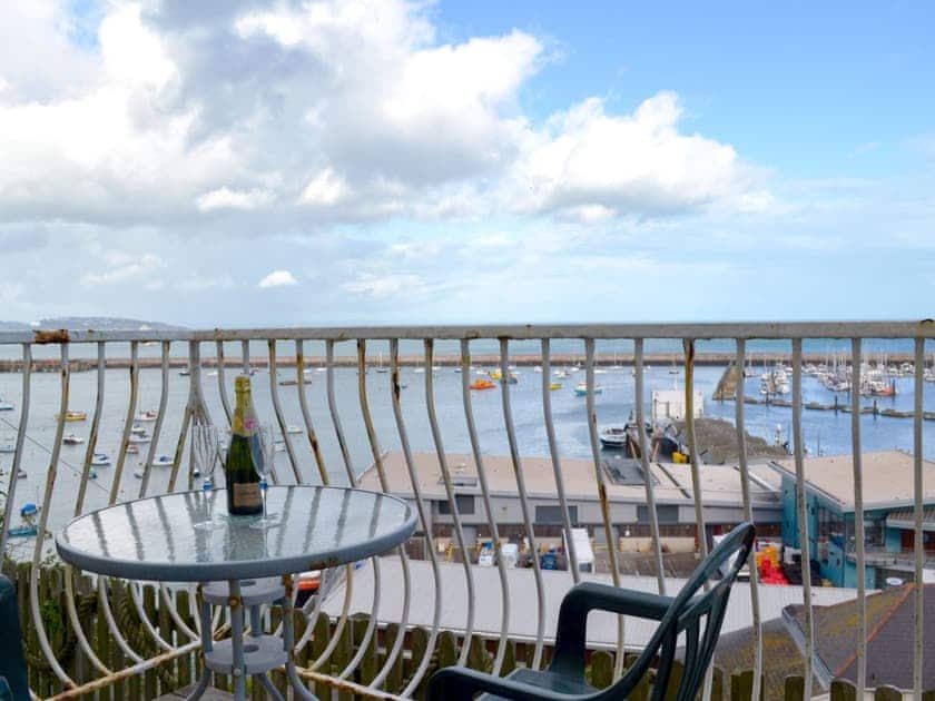 Balcony with harbour views | Cliff Cottage, Brixham