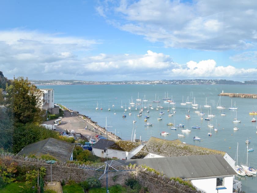Far reaching sea views from the bedroom | Cliff Cottage, Brixham