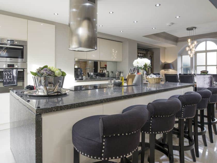 Well-equipped kitchen area with breakfast bar | Old Chapel House, Barnoldswick