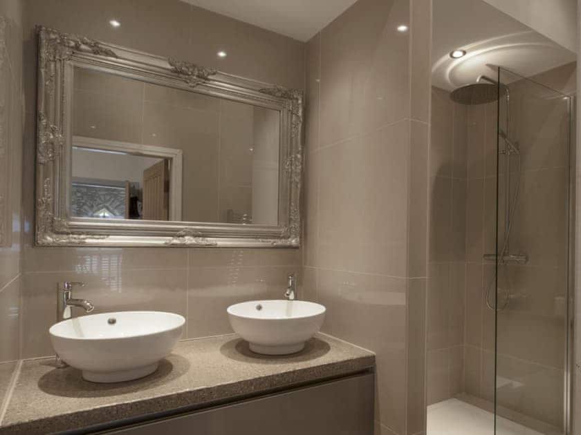 Master bedroom en-suite shower room  | Old Chapel House, Barnoldswick