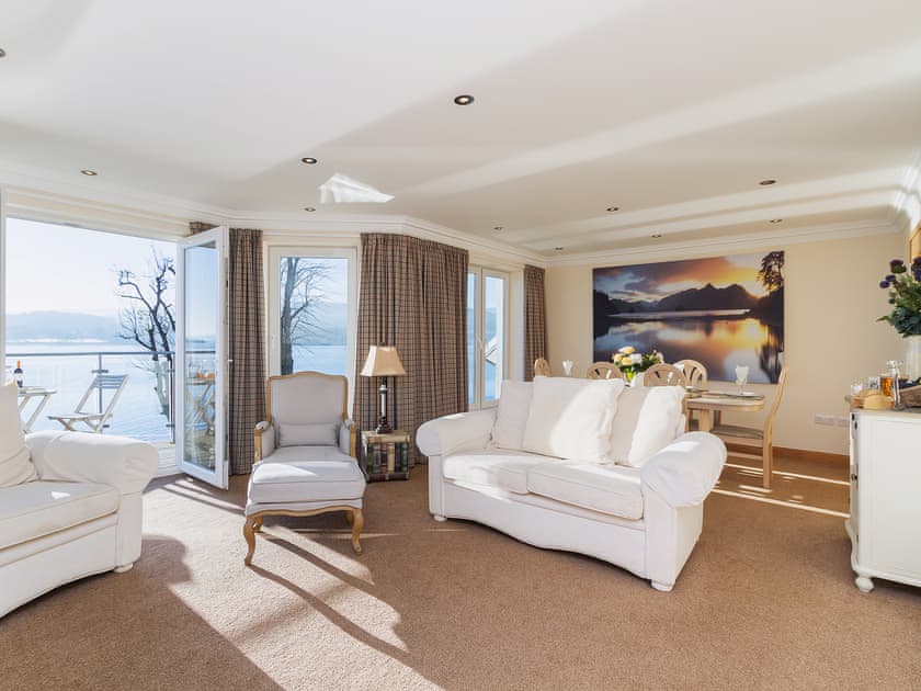 Sunny and spacious living area | The Penthouse, Strone, near Dunoon