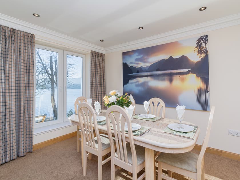 Contemporary dining table and chairs | The Penthouse, Strone, near Dunoon