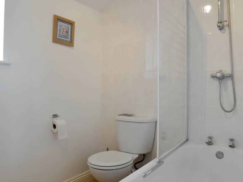 Bathroom with shower over bath | The Creamery, North Wootton, near Wells