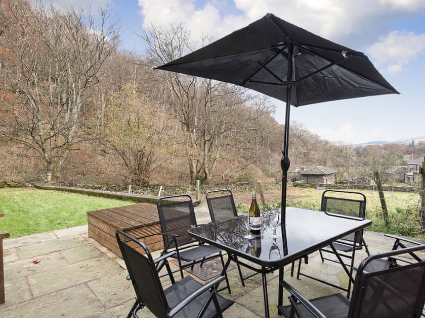 Outdoor seating area with great views | The Old Bothy, Watermillock, near Ullswater