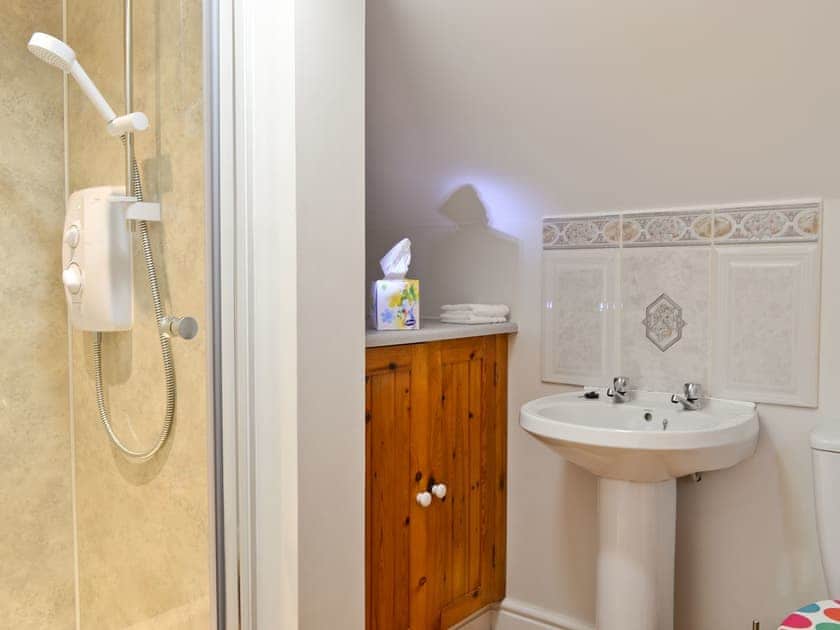En-suite shower room | Dyffryn Haidd - Afan Holiday Cottages, llanafan/Aberystwyth