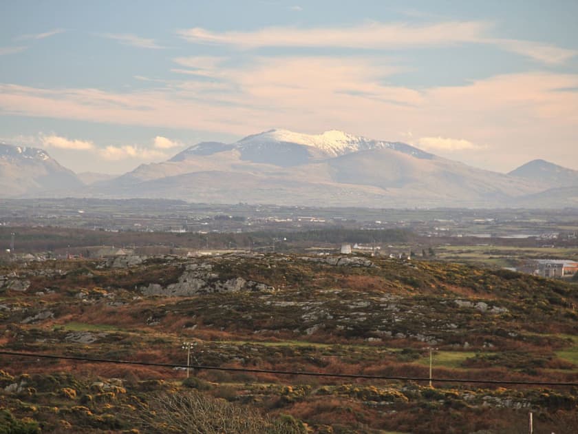 View of Snowdonia from Fferam Gorniog | Fferam Gorniog, Holyhead Mountain, near Trearddur Bay