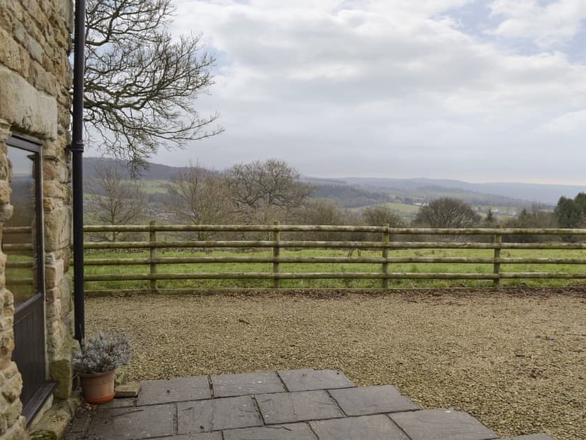 Great views from patio | Ladycroft Barn, Thornhill, Hope Valley