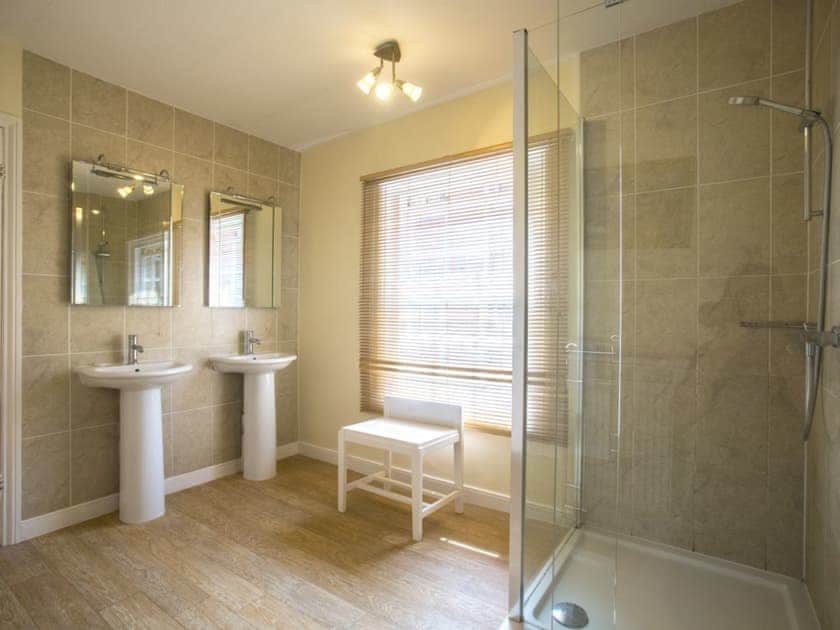 Large shower room with twin sinks | Market Cross Place, Aldeburgh