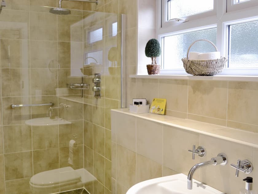 Tiled shower room | The Steading at Nabny, Dundrennan, near Kirkcudbright