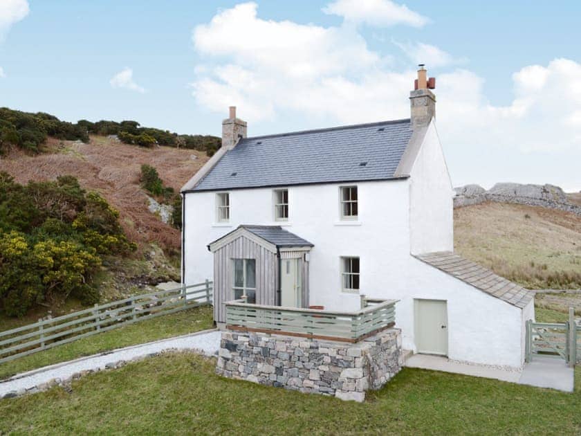 Traditional detached stone cottage perched on the hillside | The Cottage, Rispond, near Durness