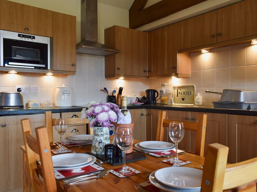Kitchen and dining area | Rupert’s Stable - Cleveland View Cottages, Easby Grange, near Great Ayton