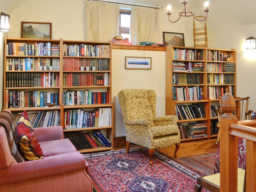 Wonderful reading area in the living room | The Granary, Lanton, near Jedburgh