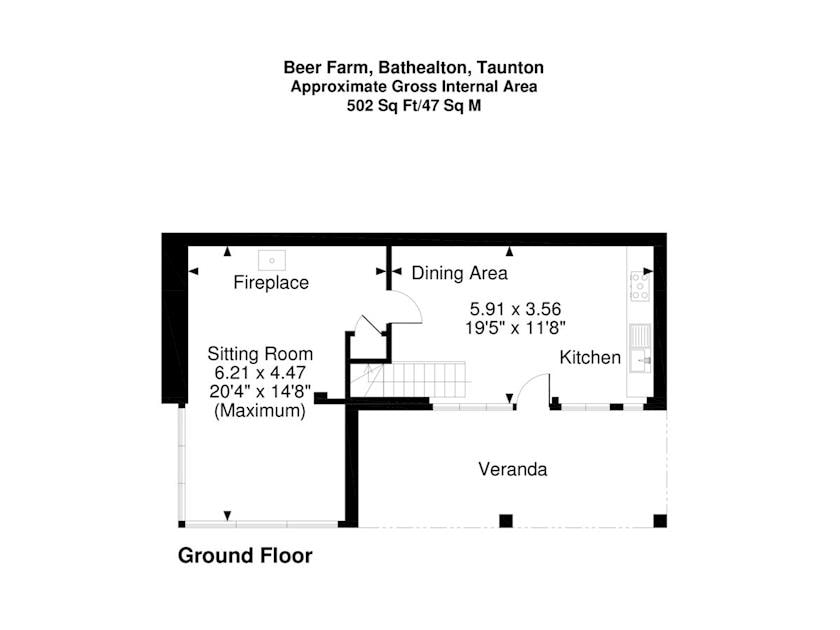 Floor plan of ground floor | Beer Farm, Waterrow, near Wiveliscombe