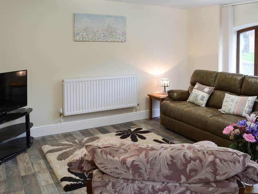 Living room with TV | Stabal Arthur - Trehwfa Cottages, Bodedern, near Holyhead