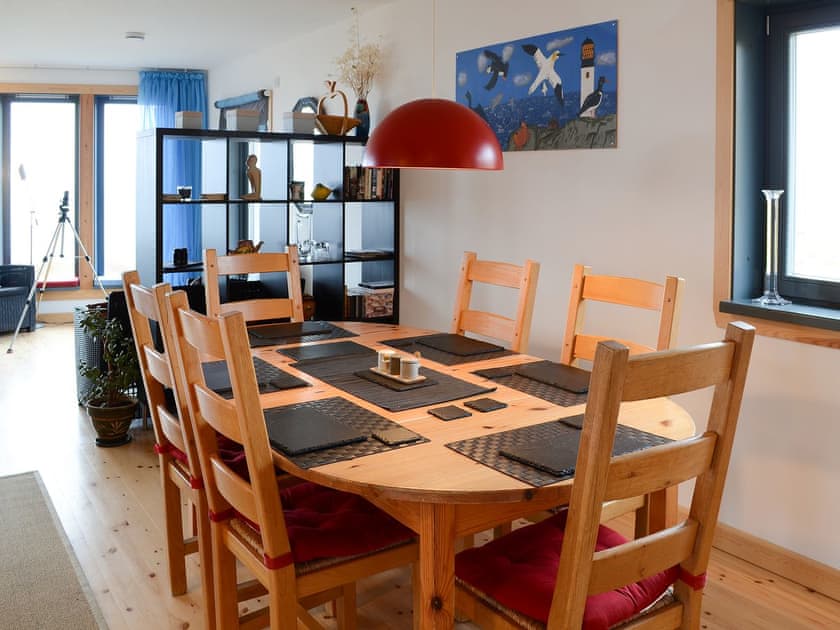 Charming dining area | Fionn Croft Lodge, Melvaig, near Gairloch