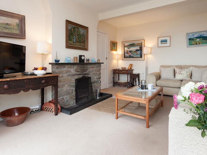Sitting room with open fire | Anchorage, Salcombe