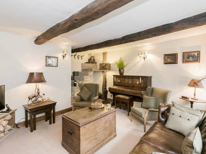 Living room packed with heritage features | Narrowgates Cottage, Barley, near Barrowford