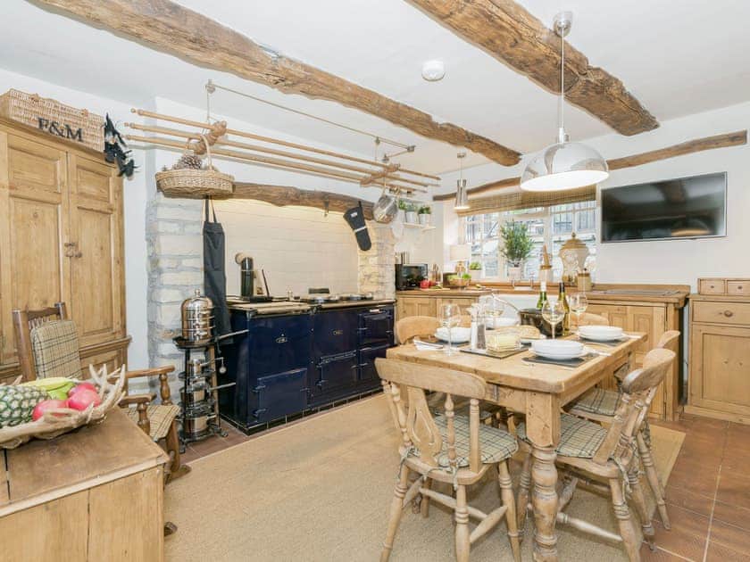 Spacious farmhouse-style kitchen with magnificent range cooker | Narrowgates Cottage, Barley, near Barrowford