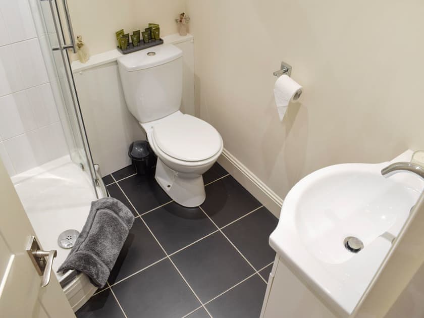Shower room with walk-in shower cubicle | Nether Cottage - Nether Kinneddar Lodge Cottages, Saline, near Dunfermline