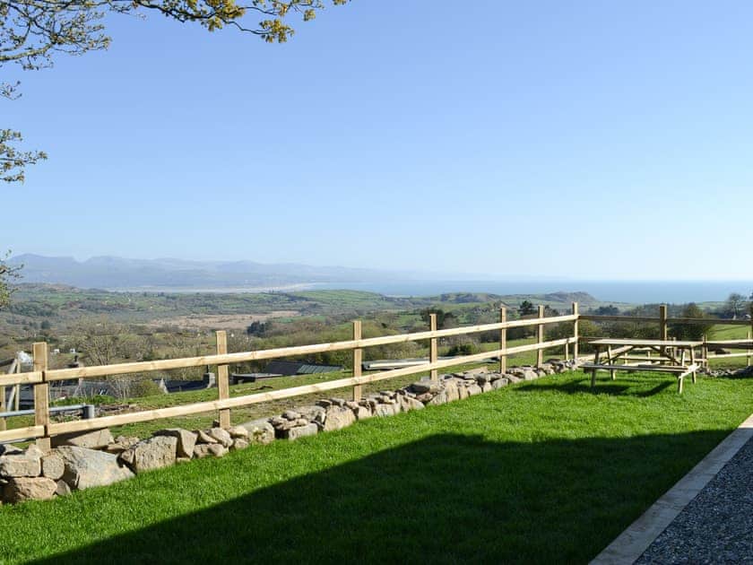 Garden and view | The Granary - Tyddyn Iolyn, near Criccieth