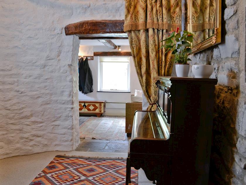 Hallway with piano | East House Farm - East House Farm and Wood’s Barn, Beckermonds, near Kettlewell