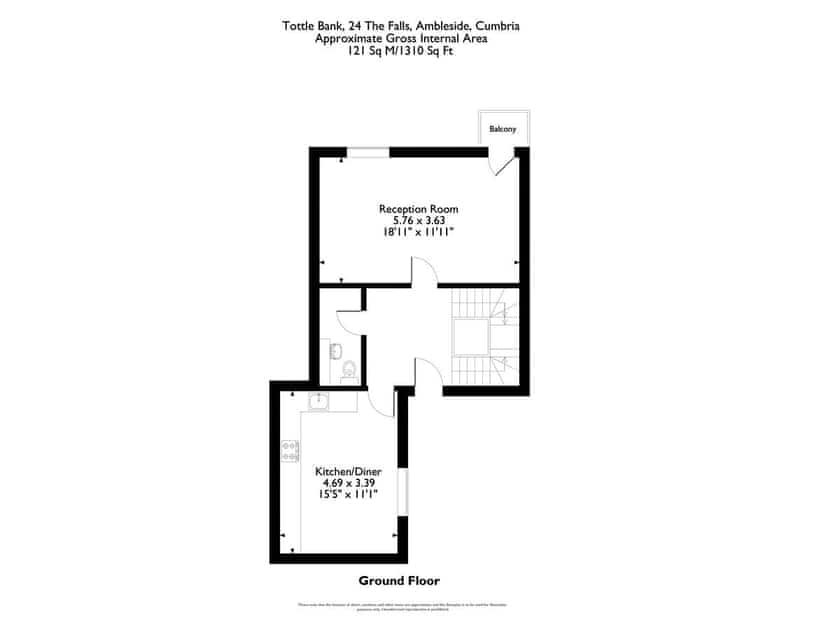 Floor plan of ground floor | Tottlebank - The Falls - The Falls, Ambleside