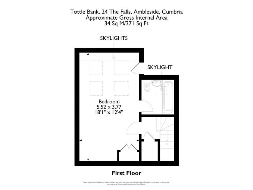 Floor plan of first floor | Tottlebank - The Falls - The Falls, Ambleside