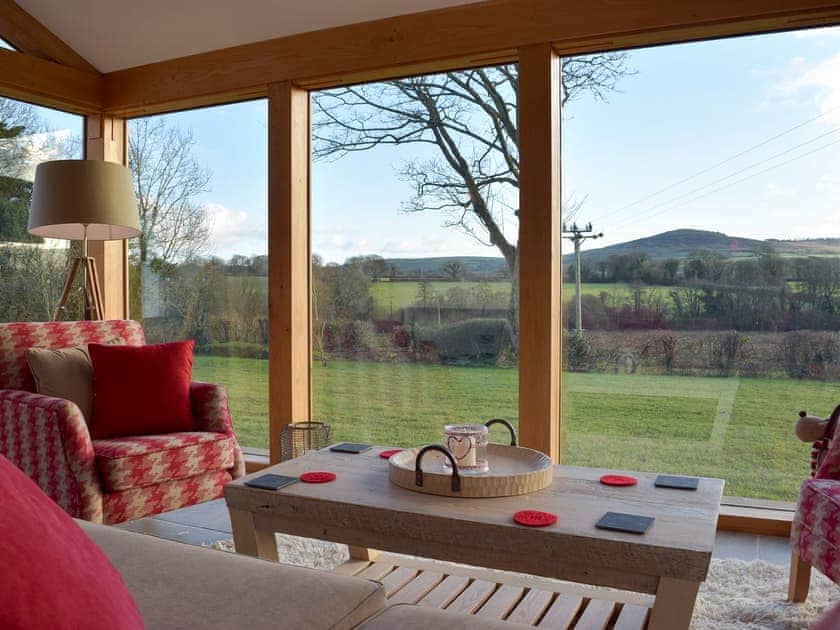 Panoramic views from the seating area adjoining the kitchen | Fountain Hill, Eglwyswrw, near Cardigan