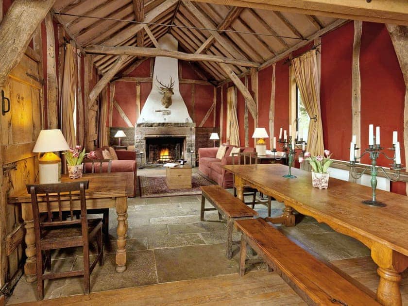 Living room/dining room | The Acton Scott Estate - The Shooting Lodge, Acton Scott